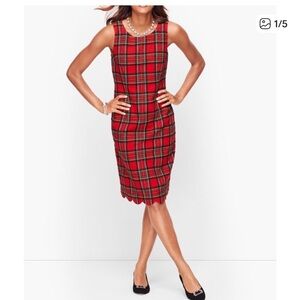 Talbots  PLAID SHIMMER SCALLOP
HEM DRESS